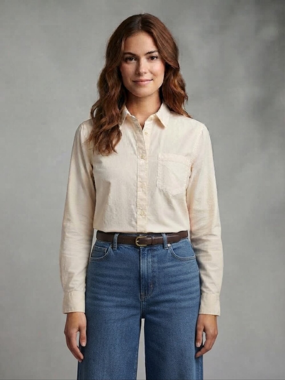GAP Fitted Boyfriend Shirt Button-Up Long Sleeve Pale Pink XL